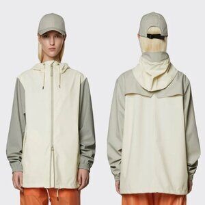 NWT Rains Storm Breaker XL Fossil Cement Waterproof Lightweight Unisex Raincoat